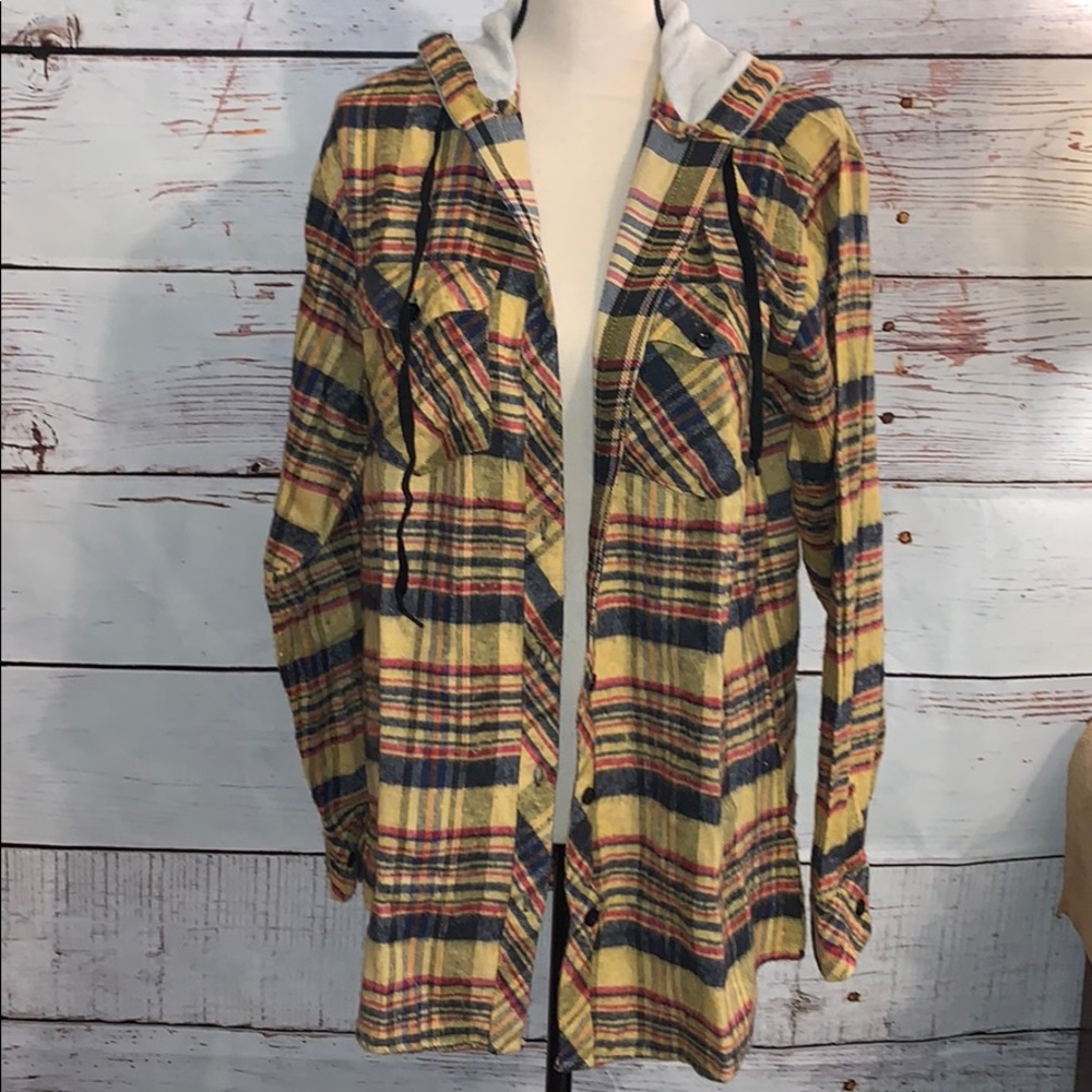 NWOT Plaid Hooded Lightweight Jacket